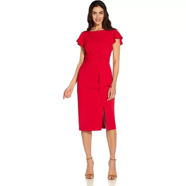 Adrianna Papell Womens Crepe Sheath DressGeranium