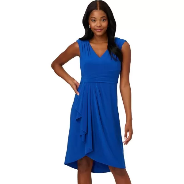 Adrianna Papell Womens Draped Jersey Asymmetric DressRich Royal