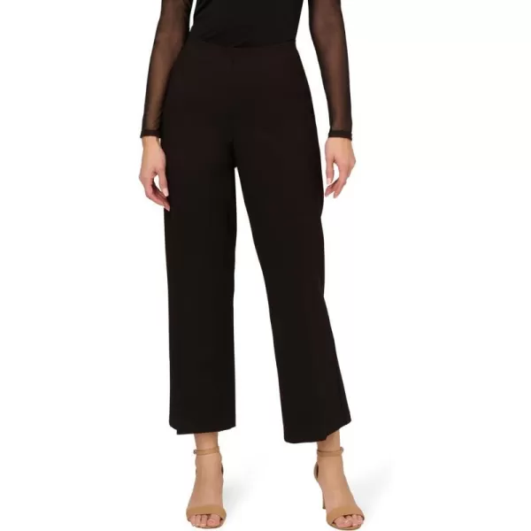 Adrianna Papell Womens Ponte Knit Pull on Pant with Kick Flare HemBlack