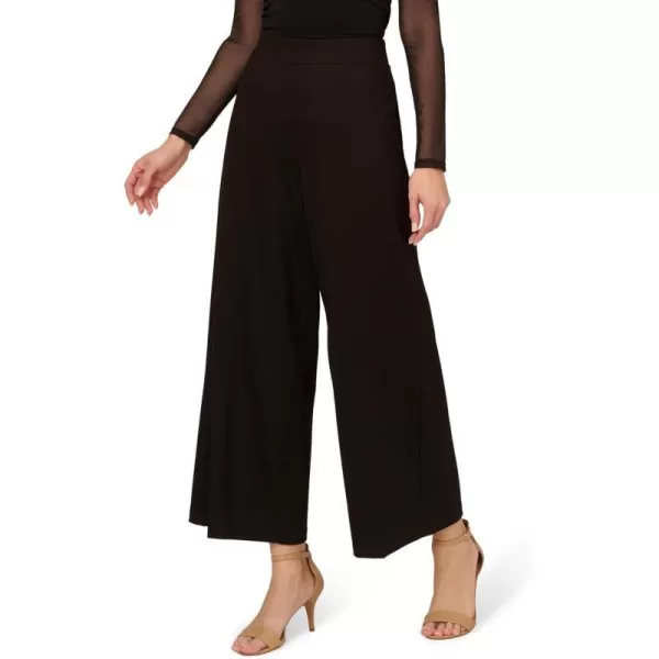 Adrianna Papell Womens Ponte Knit Wide Leg Pull on Pant with WaistbandBlack