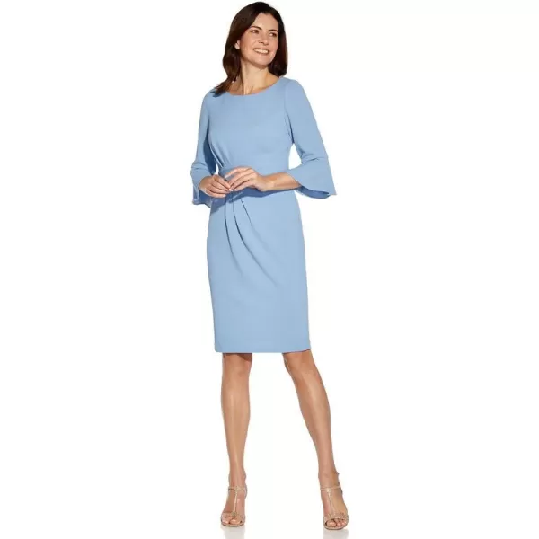 Adrianna Papell Womens Rio Knit Draped Sheath DressRio Blue