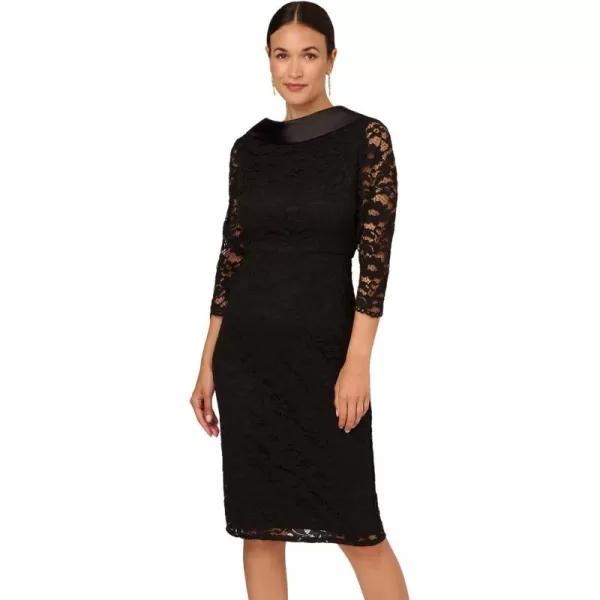 Adrianna Papell Womens Roll Neck Sheath DressBlack