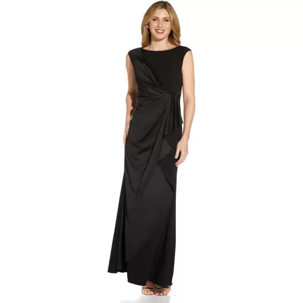 Adrianna Papell Womens Satin Crepe GownBlack