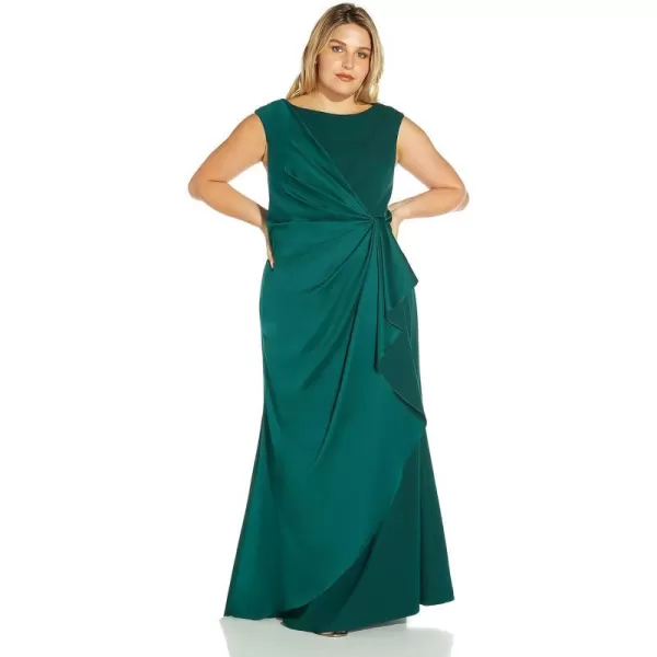 Adrianna Papell Womens Satin Crepe GownDark Jade