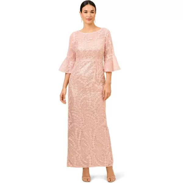 Adrianna Papell Womens Sequin Embroidered GownBlush Pearl