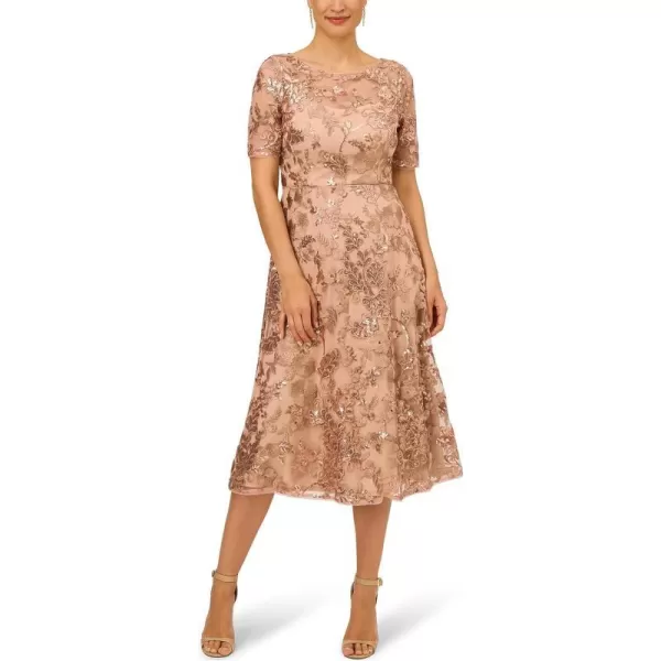 Adrianna Papell Womens Sequin Embroidery DressAlmondine