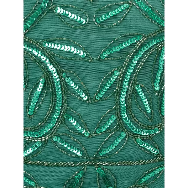 Adrianna Papell Womens Short Cut Out Beaded SheathJungle Green