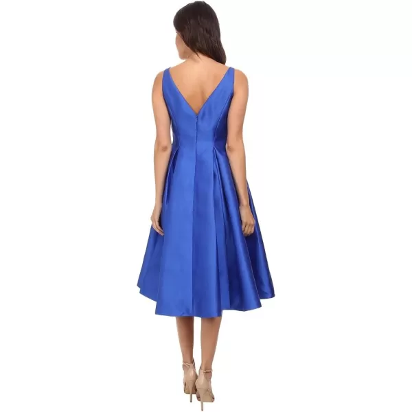 Adrianna Papell Womens Sleeveless MidLength Party Dress with VBackBlue