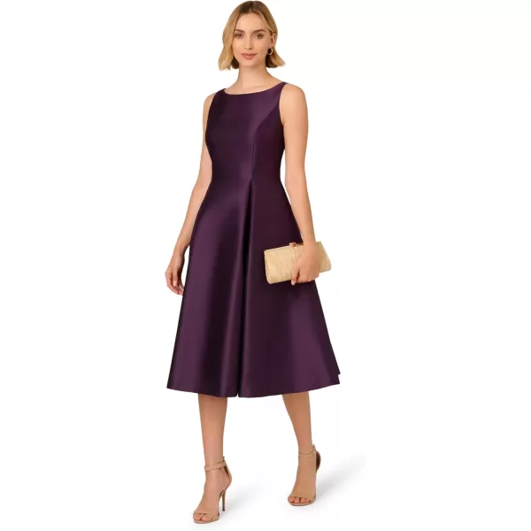 Adrianna Papell Womens Sleeveless Tea Length DressLuxe Plum