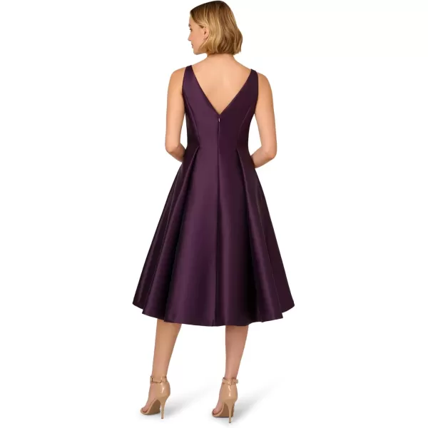 Adrianna Papell Womens Sleeveless Tea Length DressLuxe Plum