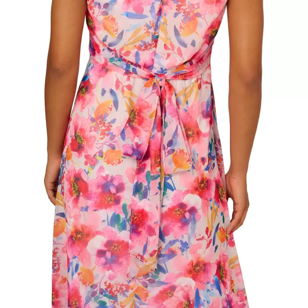 Adrianna Papell Womens Floral Chiffon Halter DressIvory Multi