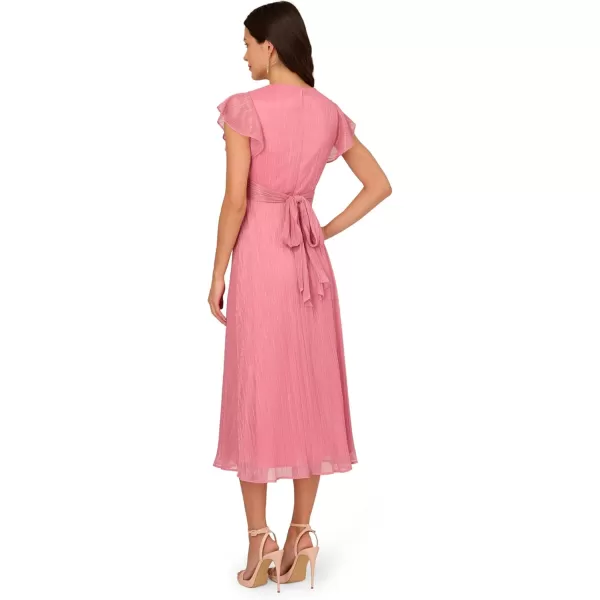 imageAdrianna Papell Womens Crinkle Mesh Midi DressFaded Rose