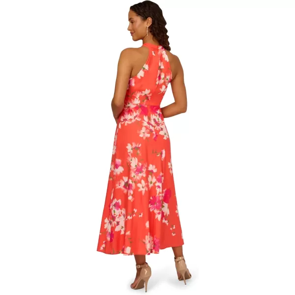 imageAdrianna Papell Womens Empire Halter Chiffon DressOrange Multi