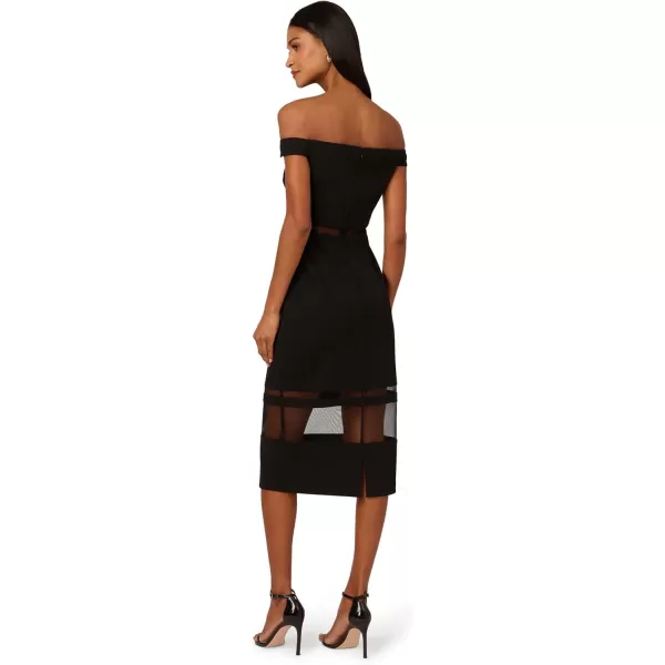 imageAdrianna Papell Womens Knit Crepe Midi DressBlack