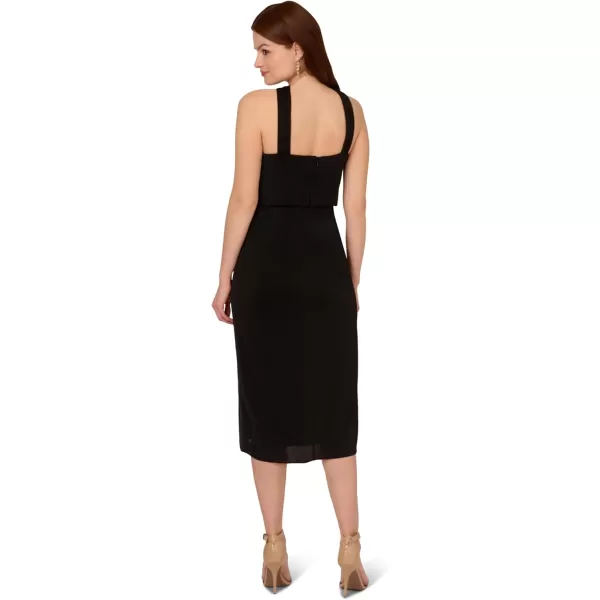 imageAdrianna Papell Womens Novelty Faux Wrap DressBlack