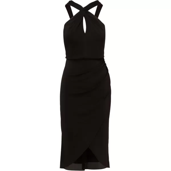 imageAdrianna Papell Womens Novelty Faux Wrap DressBlack