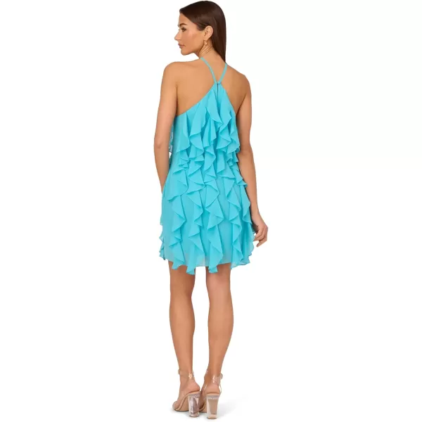 imageAdrianna Papell Womens Poly Chiffon Mini DressAzure Blue