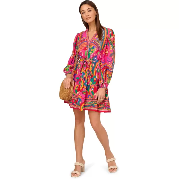 imageAdrianna Papell Womens Printed Short DressPink Multi