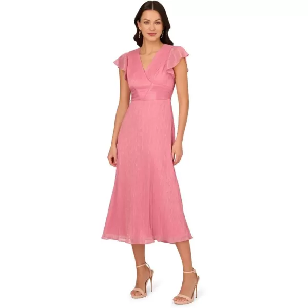 imageAdrianna Papell Womens Crinkle Mesh Midi DressFaded Rose