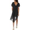 imageAdrianna Papell Womens Chiffon Overlay Draped DressBlack