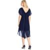 imageAdrianna Papell Womens Chiffon Overlay Draped DressBlue Moon