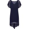 imageAdrianna Papell Womens Chiffon Overlay Draped DressNavy