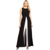 imageAdrianna Papell Womens Crepe Overlay Jumpsuit BlackIvory 2BlackIvory