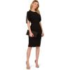 imageAdrianna Papell Womens Knit Crepe Pearl Midi DressBlack