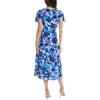 imageAdrianna Papell Womens Printed Chiffon Midi Dress Blue Multi