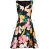 imageAdrianna Papell Womens Printed Mikado Short DressBlack Multi