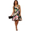 imageAdrianna Papell Womens Printed Mikado Short DressBlack Multi