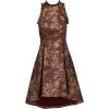 imageAdrianna Papell Womens Ruffle Jacquard DressBurgundy