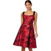 imageAdrianna Papell Womens Bow Jacquard Short DressBlackRed