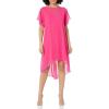 imageAdrianna Papell Womens Chiffon Overlay Draped DressCabaret Pink