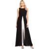 imageAdrianna Papell Womens Crepe Overlay Jumpsuit BlackIvory 2BlackIvory