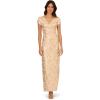 imageAdrianna Papell Womens Matelasse Long DressChampagneGold