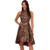 imageAdrianna Papell Womens Ruffle Jacquard DressBurgundy