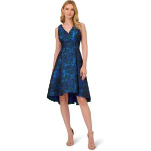 imageAdrianna Papell Womens Ruffle Jacquard DressBlue Multi