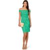 imageAdrianna Papell Womens Beaded Off Shoulder SheathFlora Green