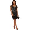 imageAdrianna Papell Womens Beaded Popover DressBlackGunmetal