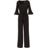 imageAdrianna Papell Womens Knit Crepe Tie Front JumpsuitBlack