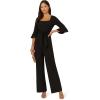 imageAdrianna Papell Womens Knit Crepe Tie Front JumpsuitBlack