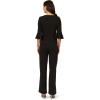 imageAdrianna Papell Womens Knit Crepe Tie Front JumpsuitBlack