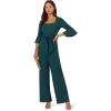 imageAdrianna Papell Womens Knit Crepe Tie Front JumpsuitHunter