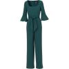 imageAdrianna Papell Womens Knit Crepe Tie Front JumpsuitHunter
