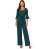 imageAdrianna Papell Womens Knit Crepe Tie Front JumpsuitHunter