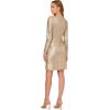 imageAdrianna Papell Womens Foiled Knit Draped DressLight Gold