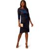 imageAdrianna Papell Womens Metallic Velvet Cowl DressBlackBlue