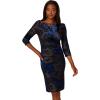 imageAdrianna Papell Womens Metallic Velvet Cowl DressBlackBlue