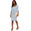 imageAdrianna Papell Womens Bell Sleeve Tie Front DressBlue Mist